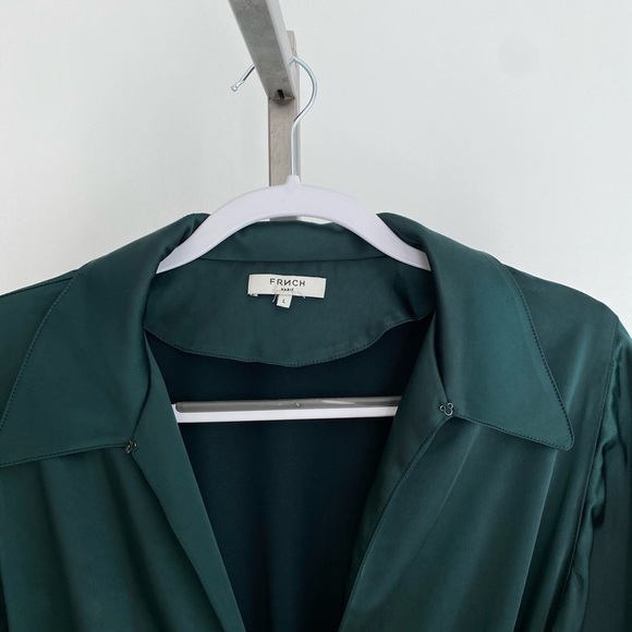 FRNCH Paris Forest green tie up dress - Picture 4 of 6